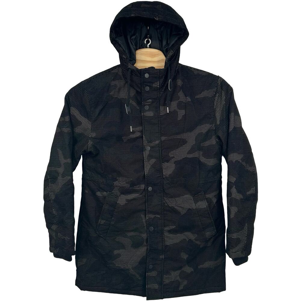 Men's Woodland Camouflage Brandit Grid Camo Parka Military Style Jacket Sz M